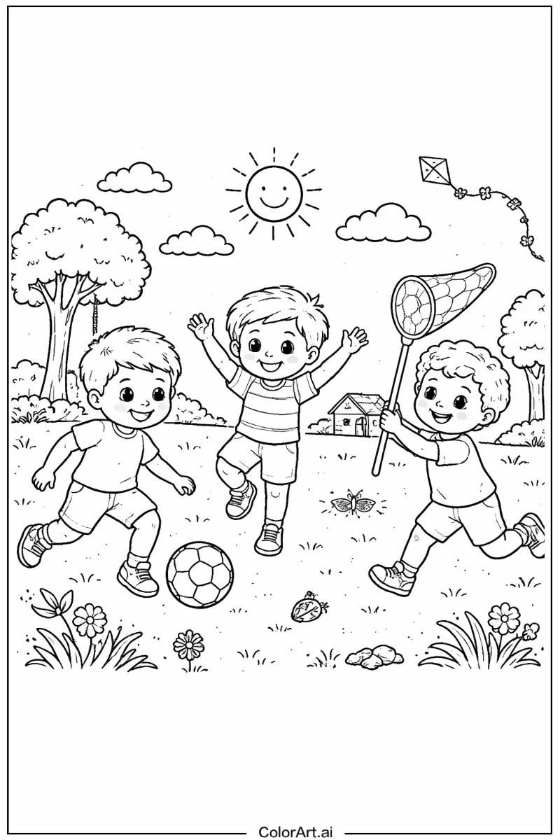 Boys Playing Outside 3