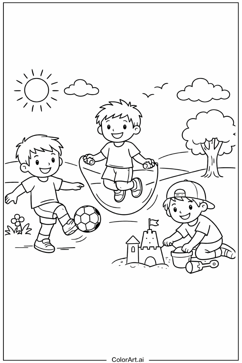 Boys Playing Outside 4