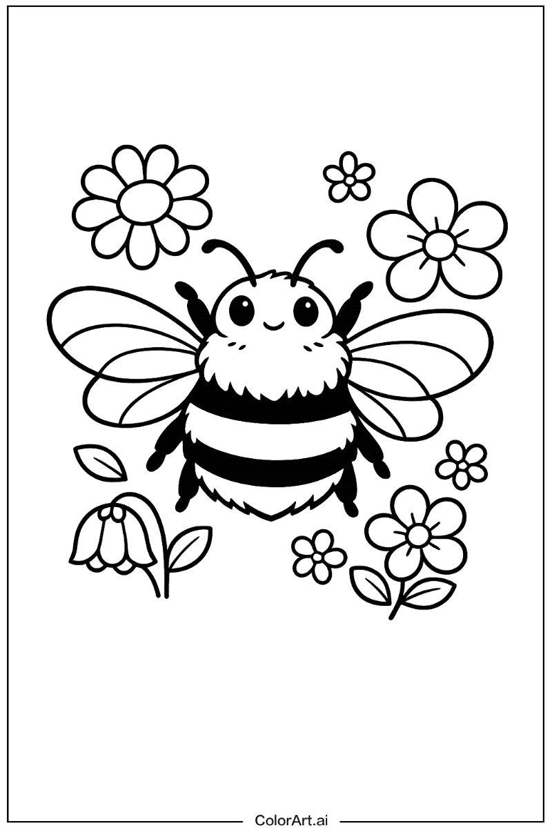 bumblebee with Flowers 1