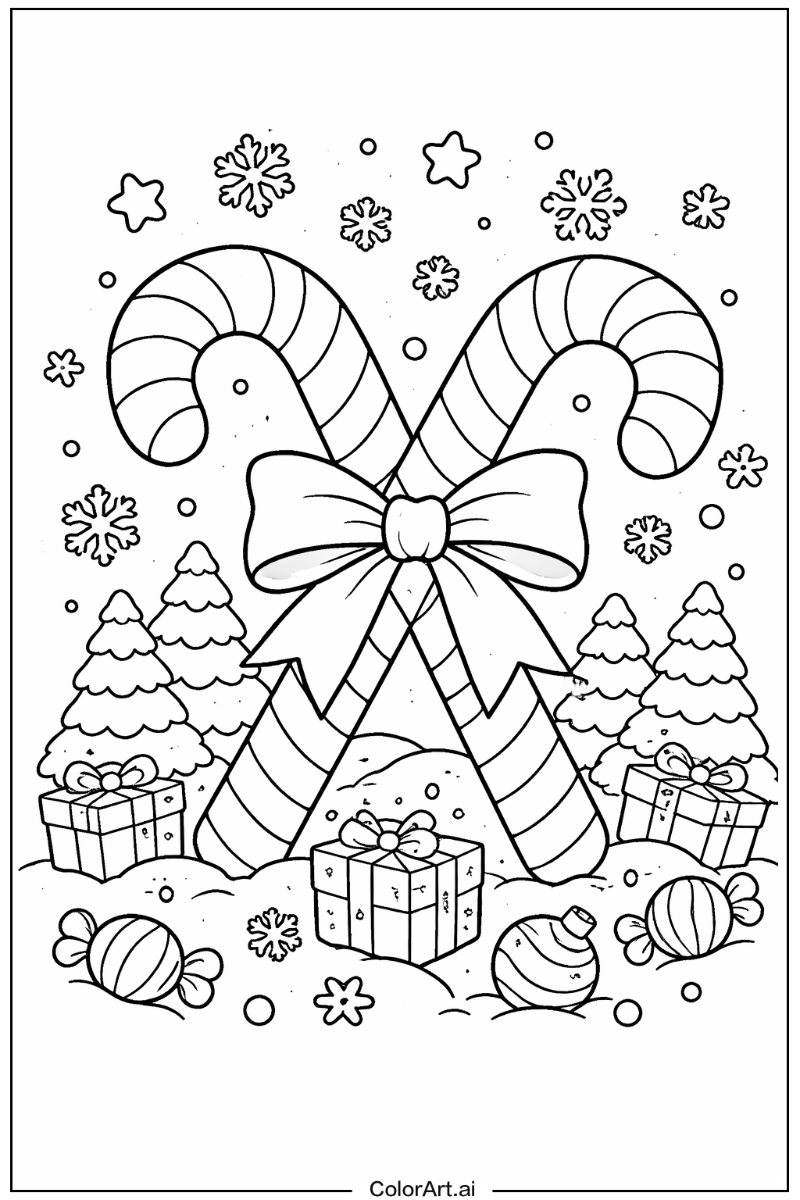 Candy cane with Candy cane winter Theme