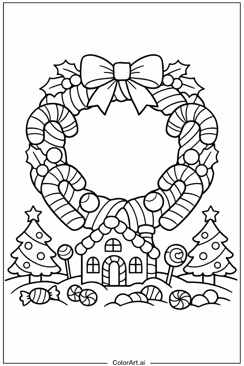 Candy cane wreath Candy cane Design