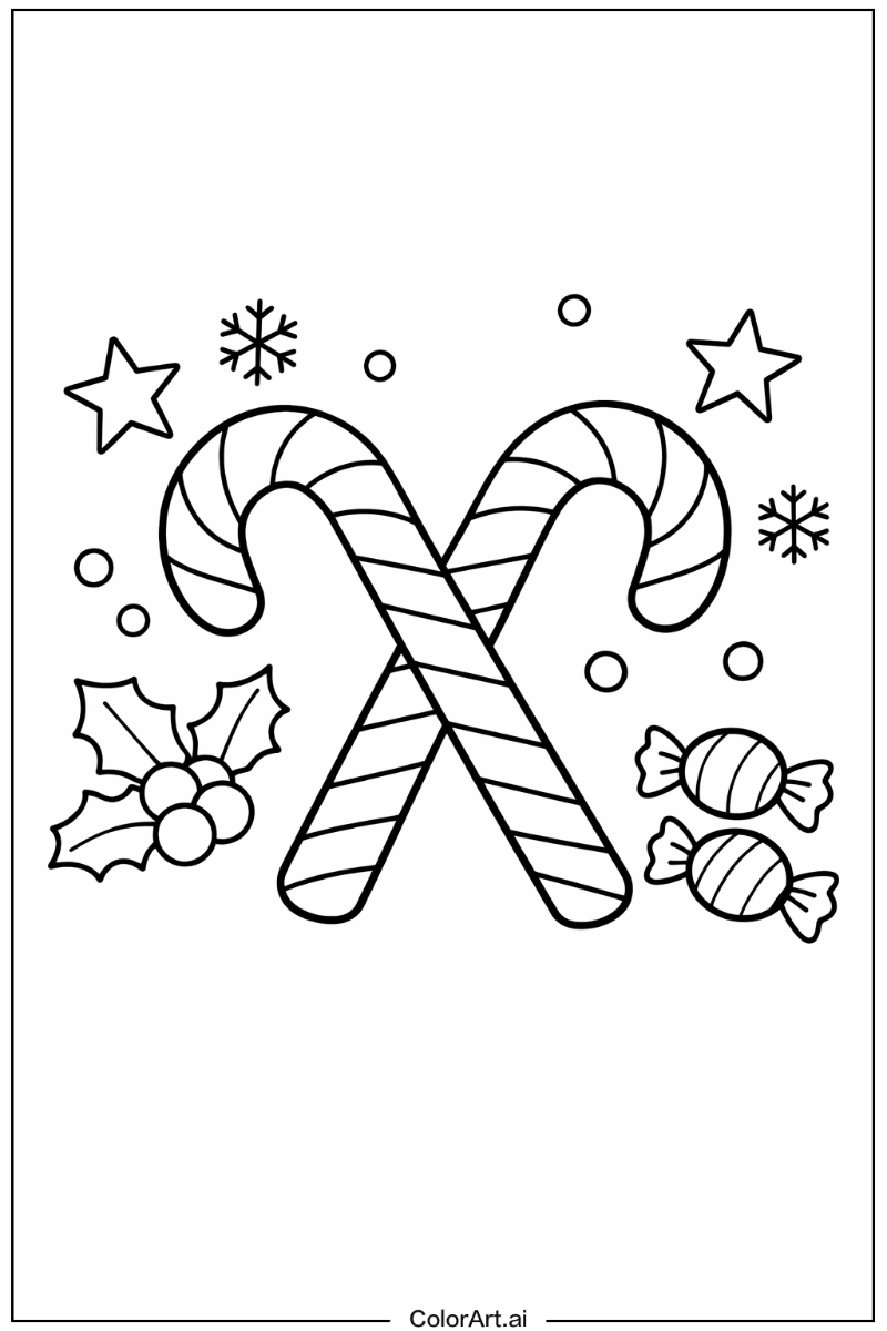 Candy cane with Peppermint candy cane Theme