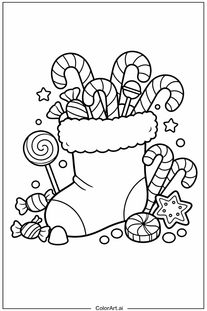 Candy cane with Candy cane stocking Theme