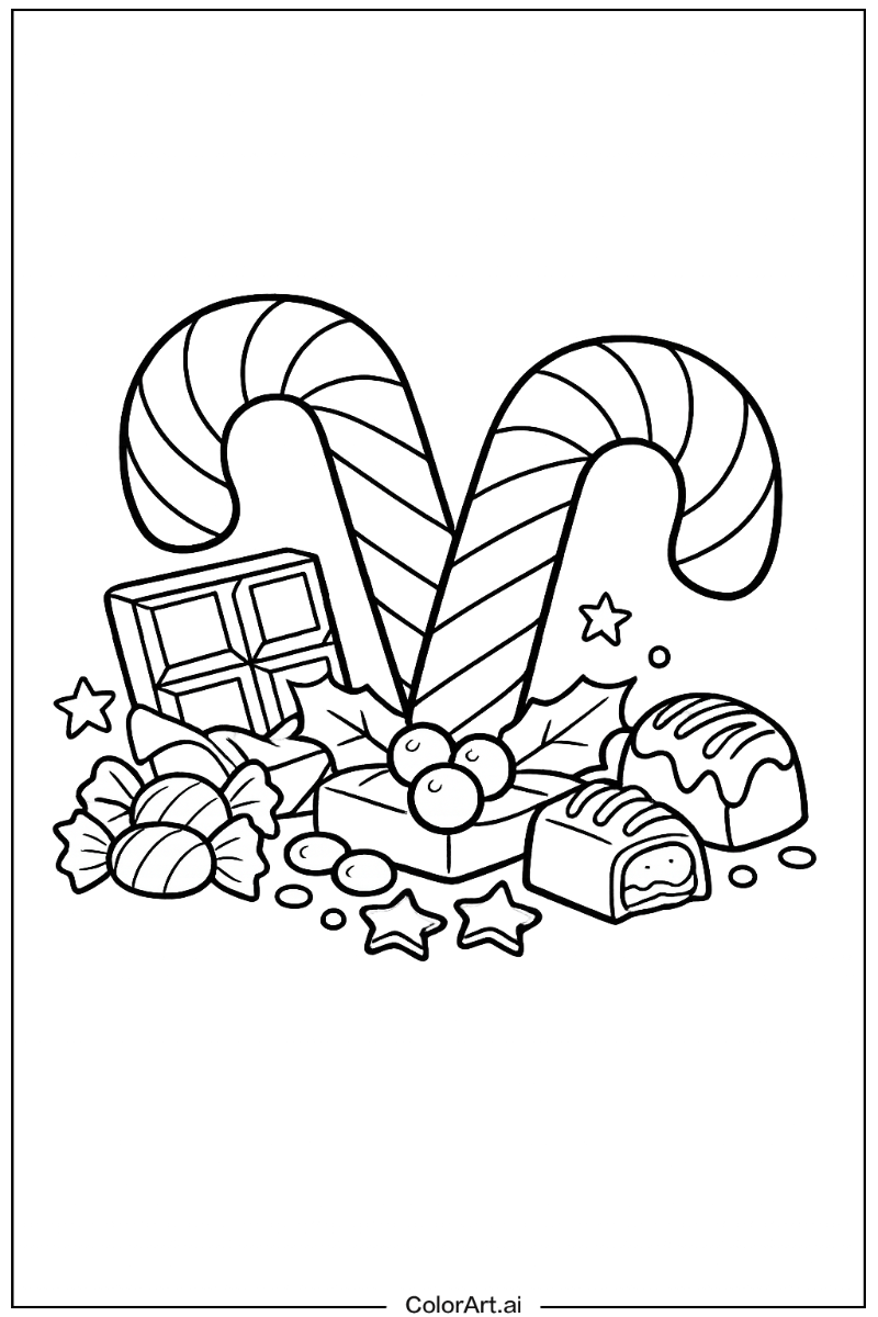 Candy cane with Candy cane chocolate Theme