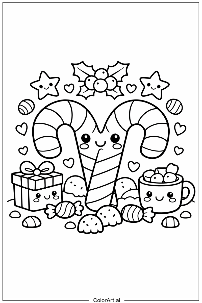 Kawaii candy cane Candy cane Scene