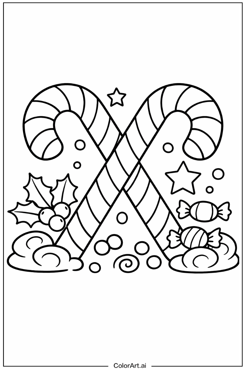 Candy cane with Peppermint candy cane Theme 2