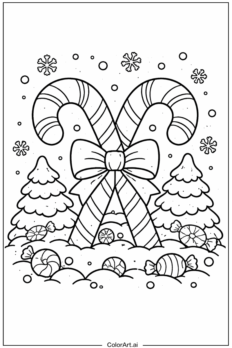 Candy cane with Candy cane winter Theme 2