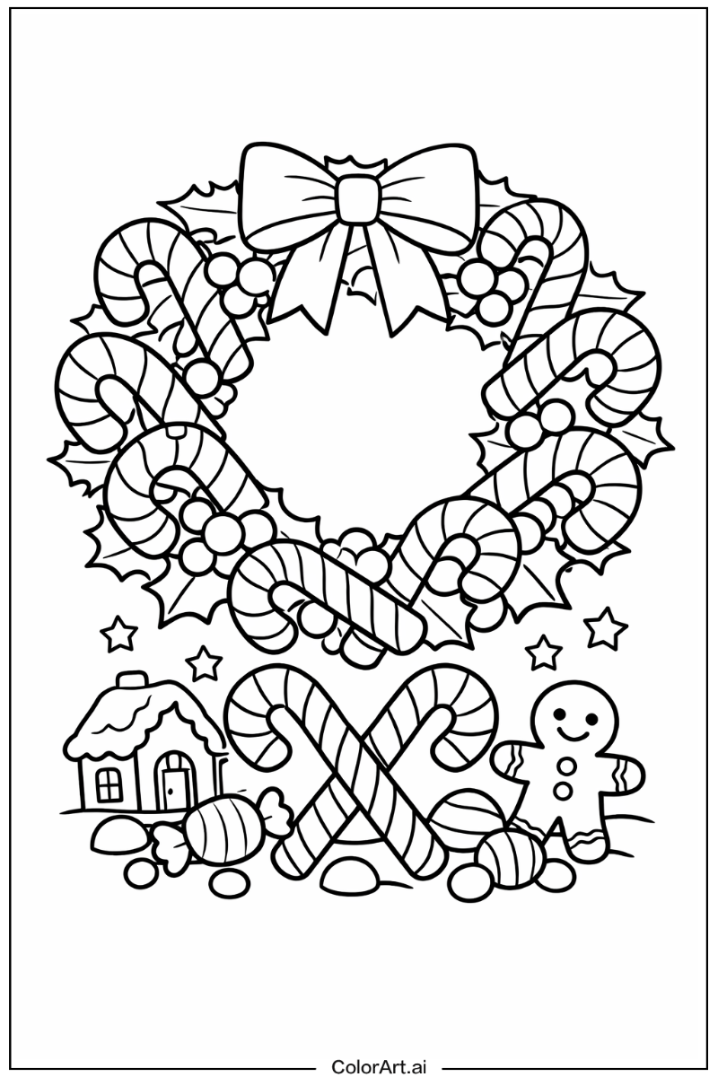 Candy cane wreath Candy cane Design 2