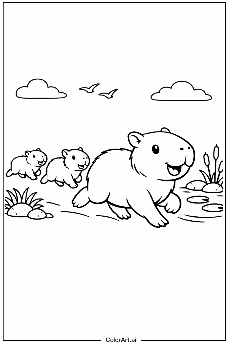 Capybara with Capybara running Theme