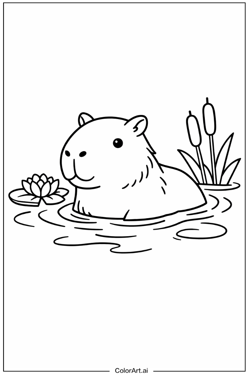 Capybara in water Capybara Scene