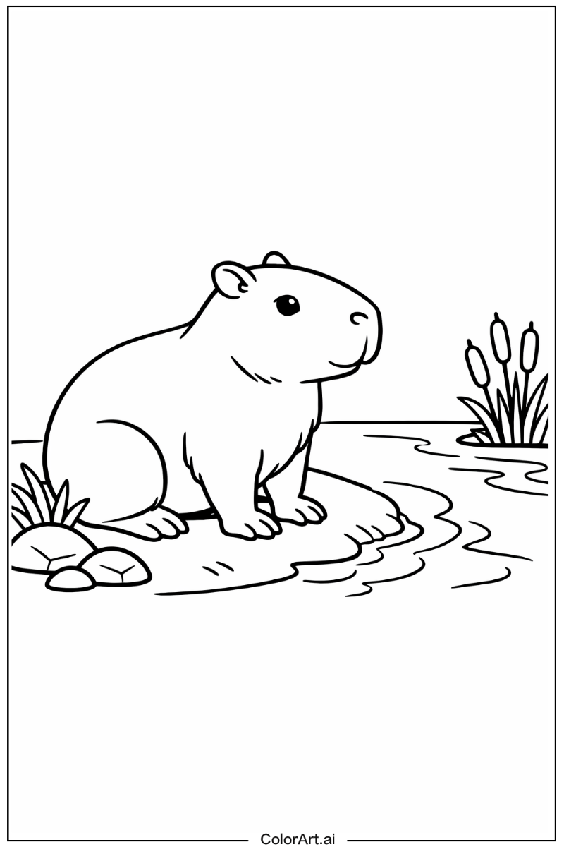 Capybara with Capybara on riverbank Theme