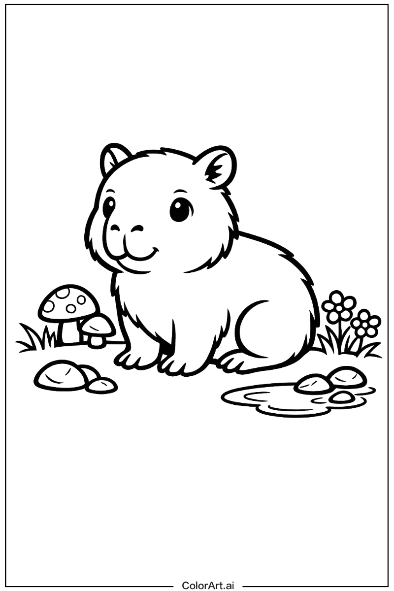 Capybara with Young capybara Theme