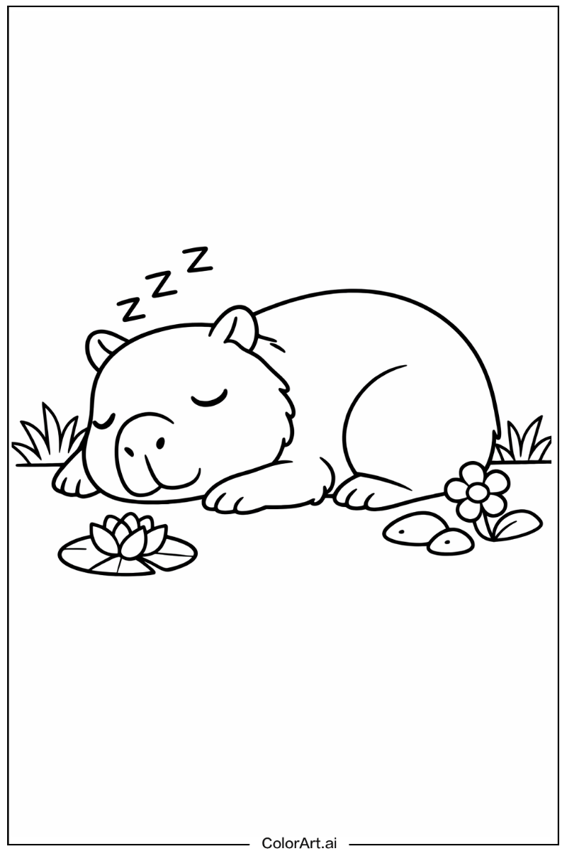 Capybara with Sleepy capybara Theme