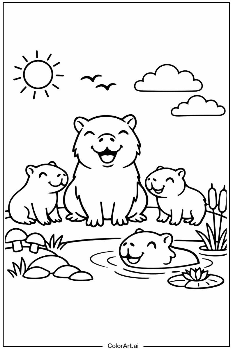 Happy capybara Capybara Design