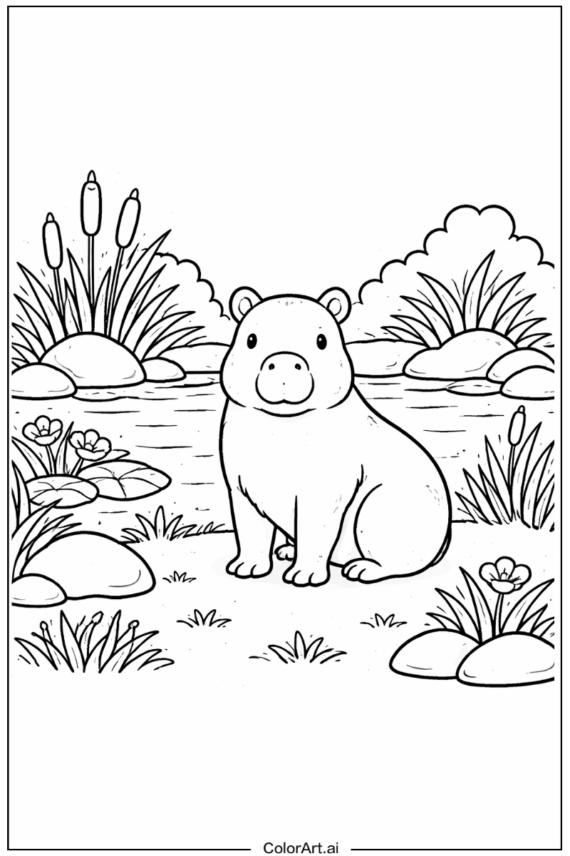 Capybara in wild Capybara Scene