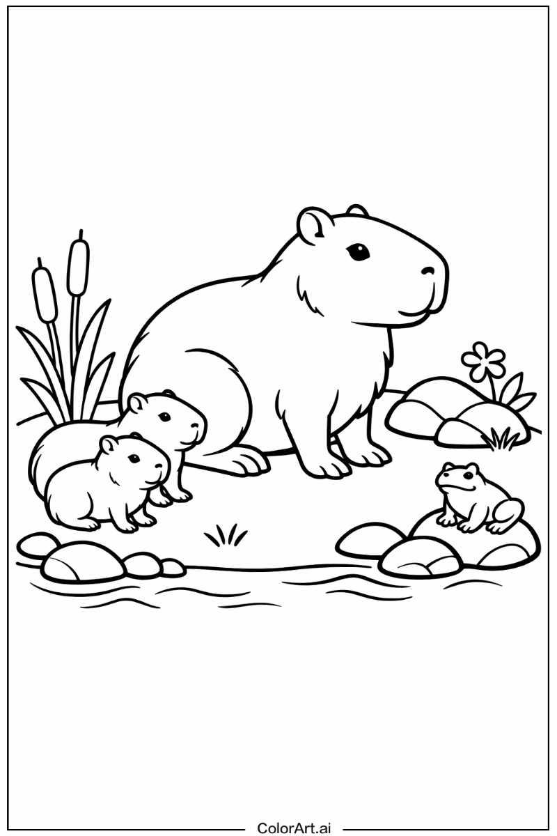 Capybara with Capybara outline Theme