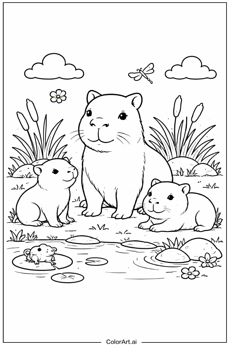 Capybara line art Capybara Design