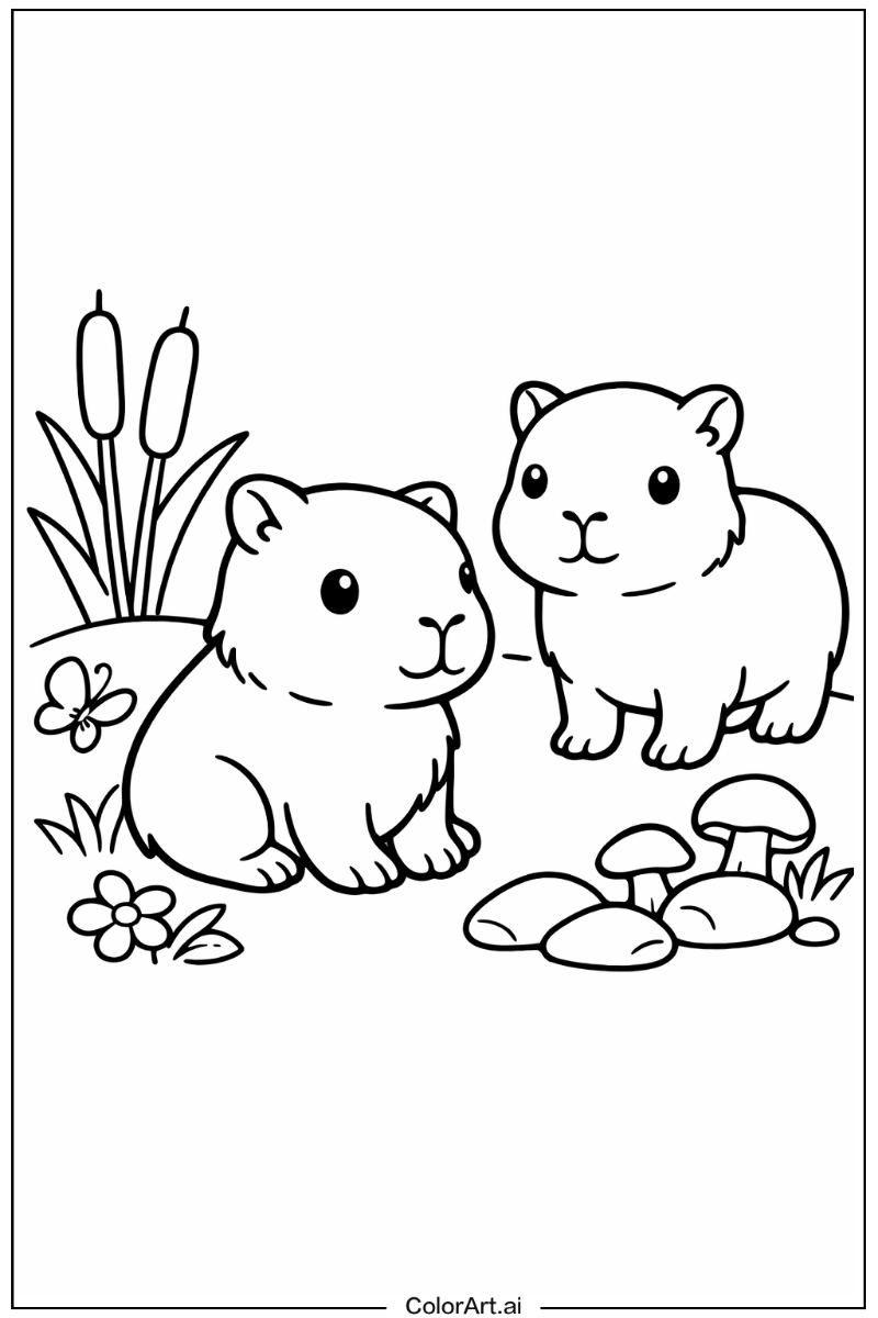 Baby capybara Capybara Scene 2