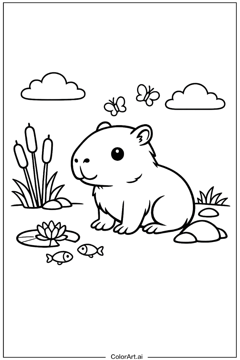 Capybara with Young capybara Theme 2