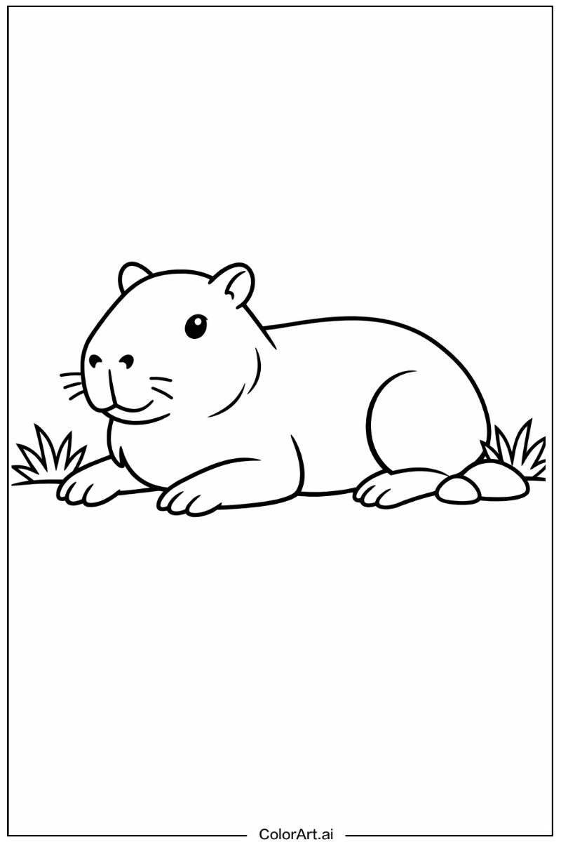 Capybara lying down Capybara Design 2