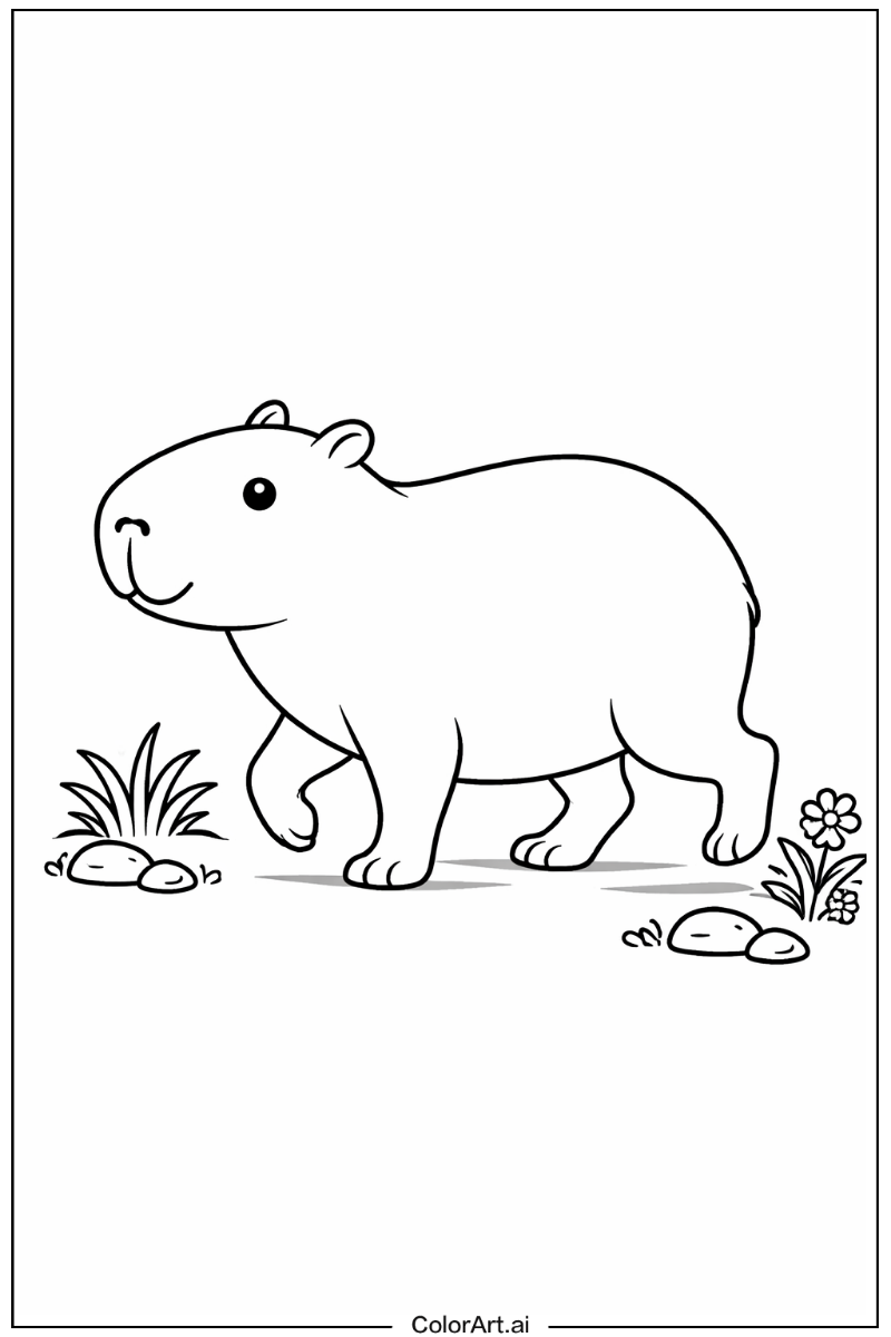 Capybara walking Capybara Scene 2