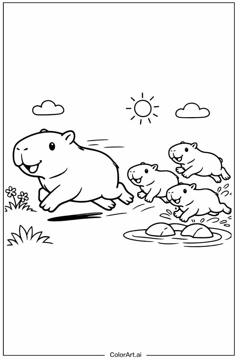 Capybara with Capybara running Theme 2