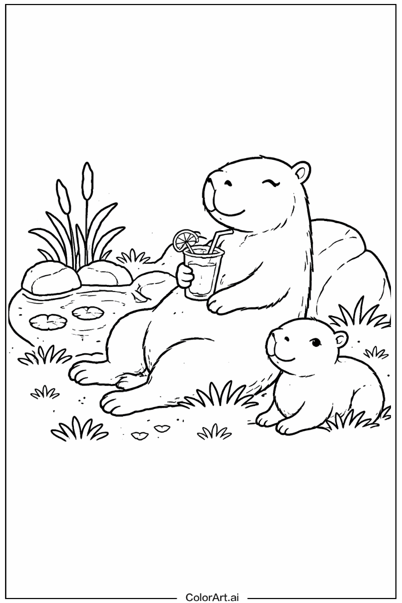 Capybara relaxing Capybara Design 2