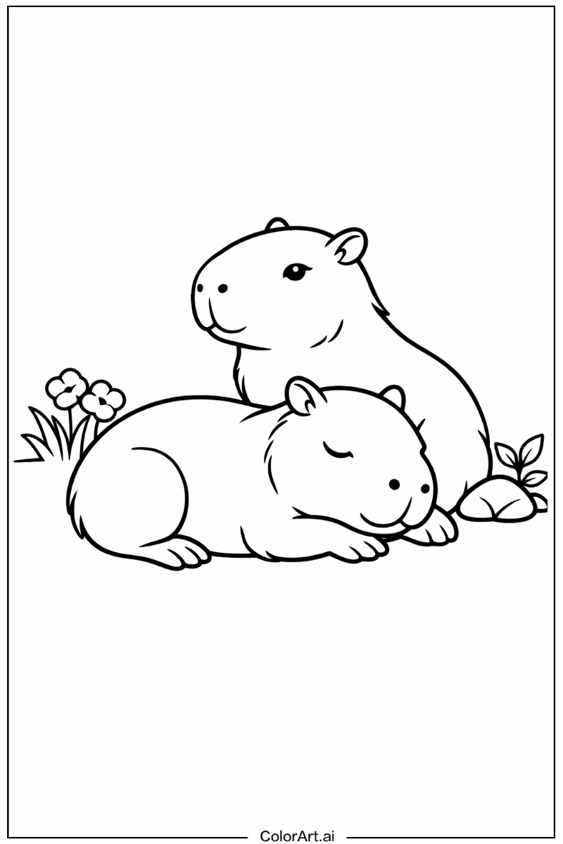 Capybara resting Capybara Scene