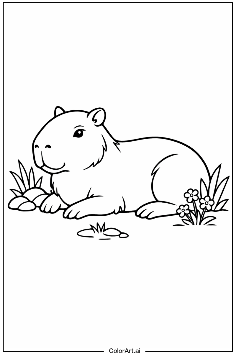 Capybara lying down Capybara Design