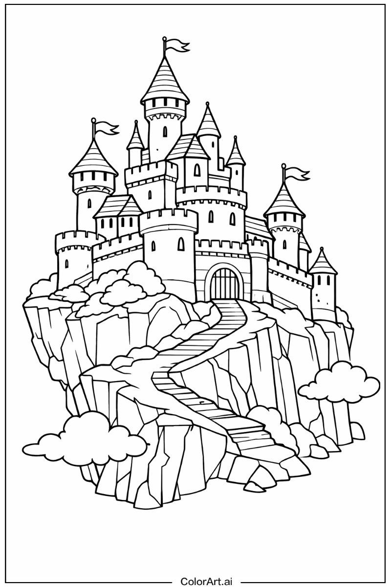Castle with Cliffside castle Theme