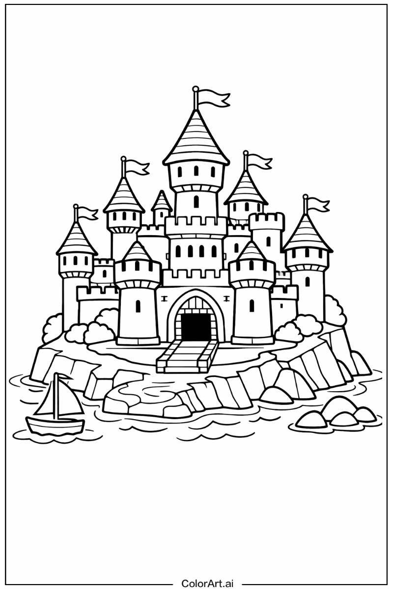 Island castle Castle Scene