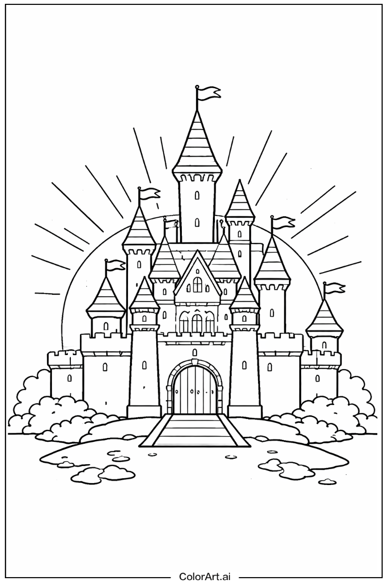 Castle sunrise scene Castle Design