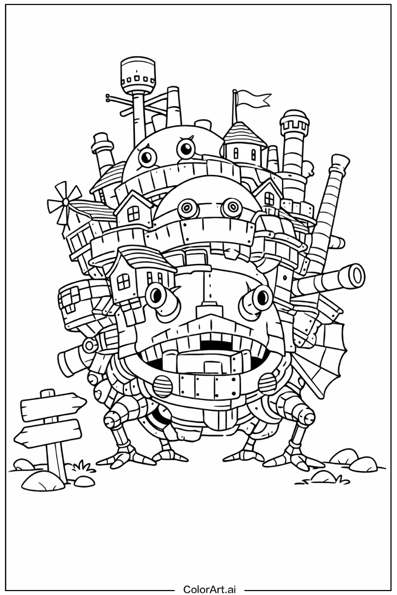 Castle with Howl’s moving castle Theme