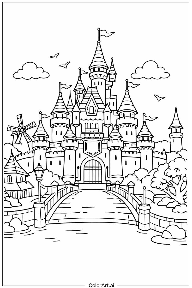 Anime fantasy kingdom scene Castle Scene