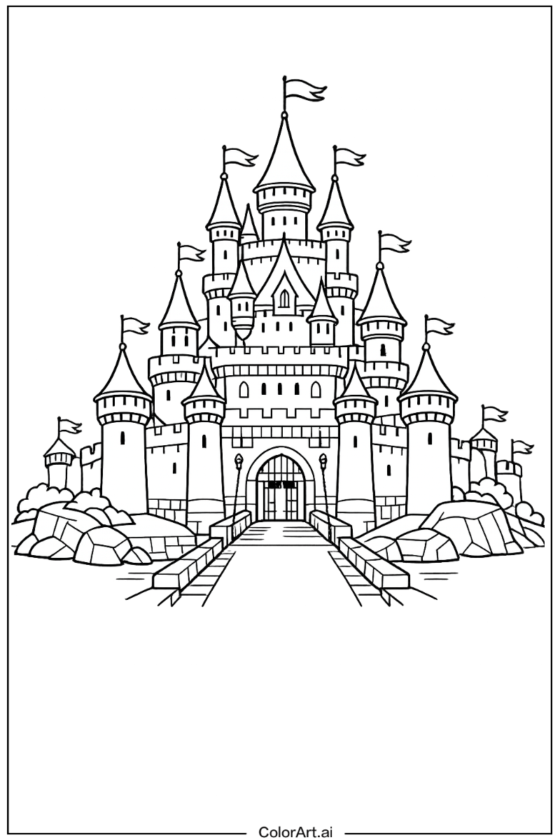 Castle with Movie epic castle scene Theme