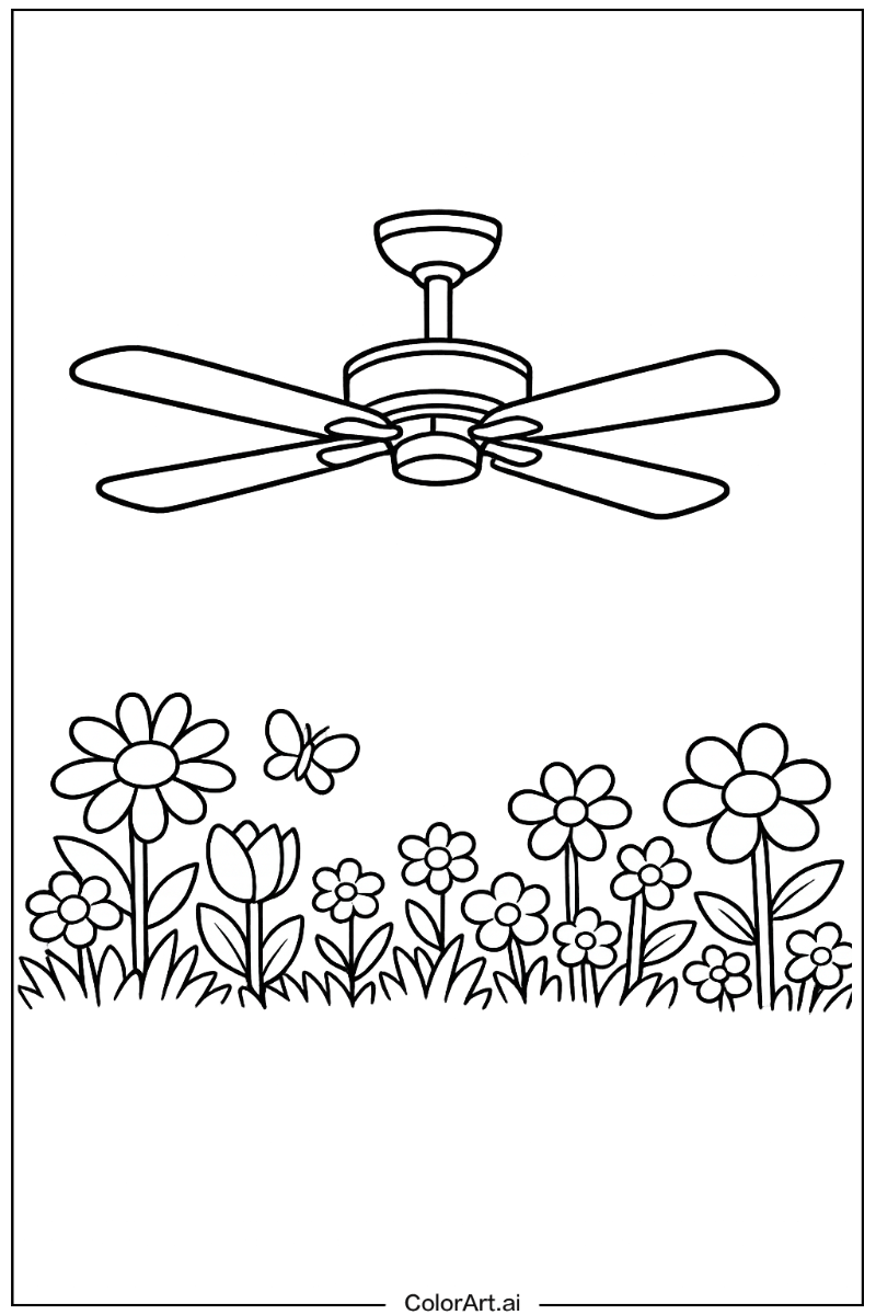 46 Free ceiling fan Coloring Pages