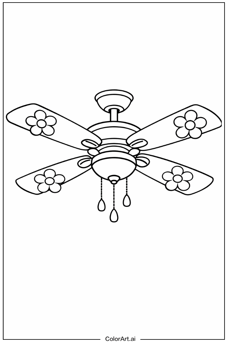 ceiling fan with Flowers 4