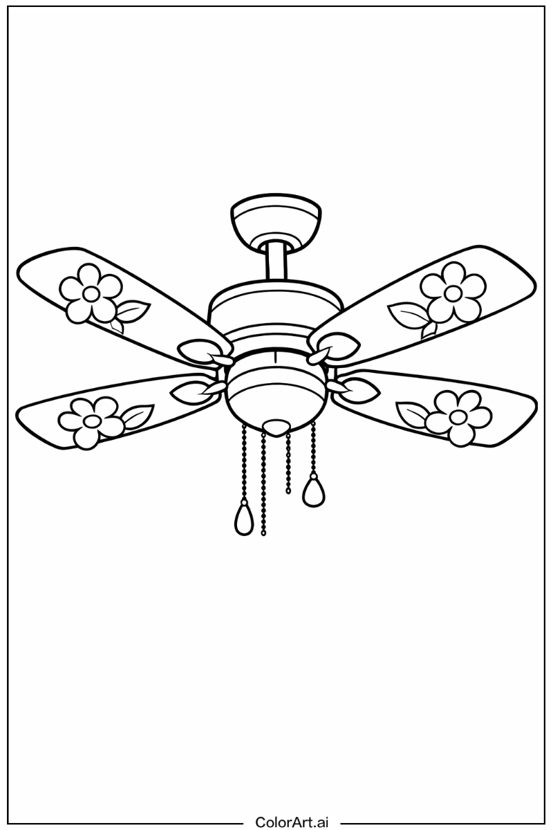 ceiling fan with Flowers 5