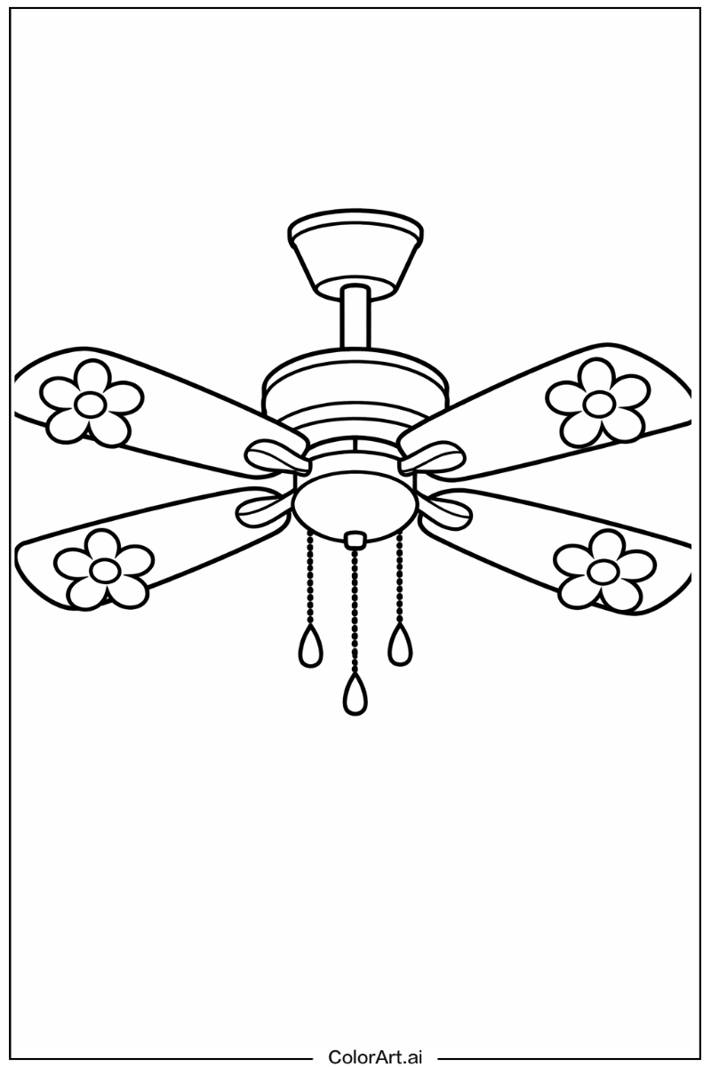 ceiling fan with Flowers 1