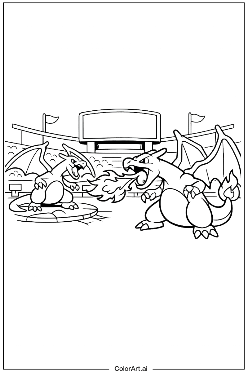 Charizard stadium battle Charizard Scene 2