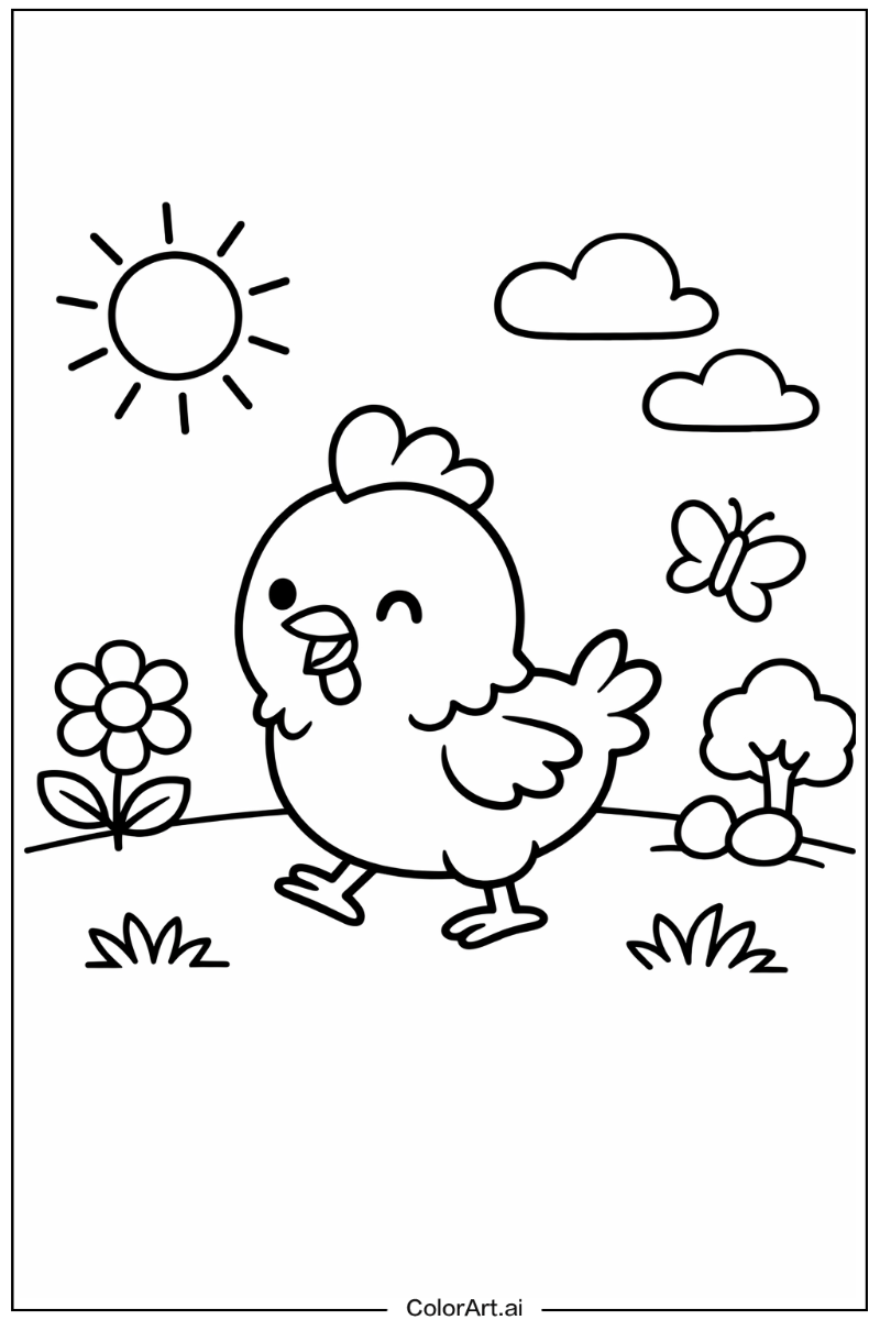 Chicken Playing Outside 2