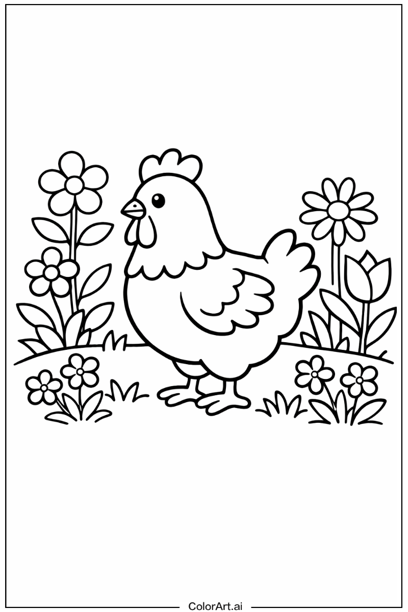 Chicken in a Garden 3