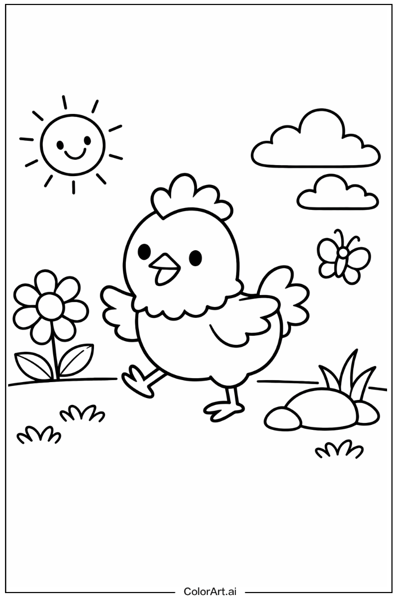 Chicken Playing Outside 3