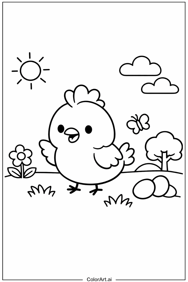 Chicken Playing Outside 1