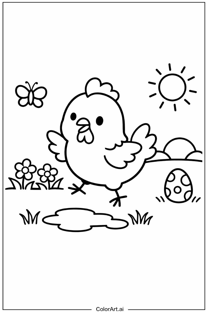 Chicken Playing Outside 4