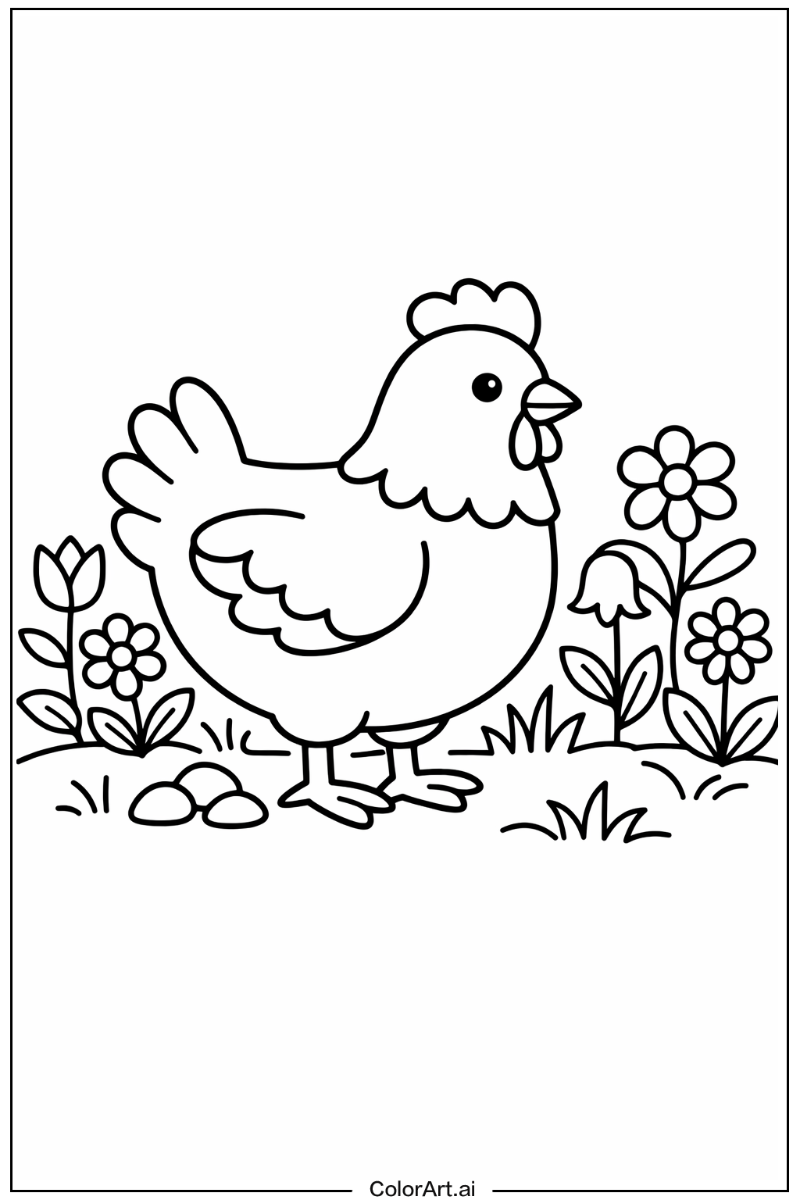 Chicken in a Garden 5
