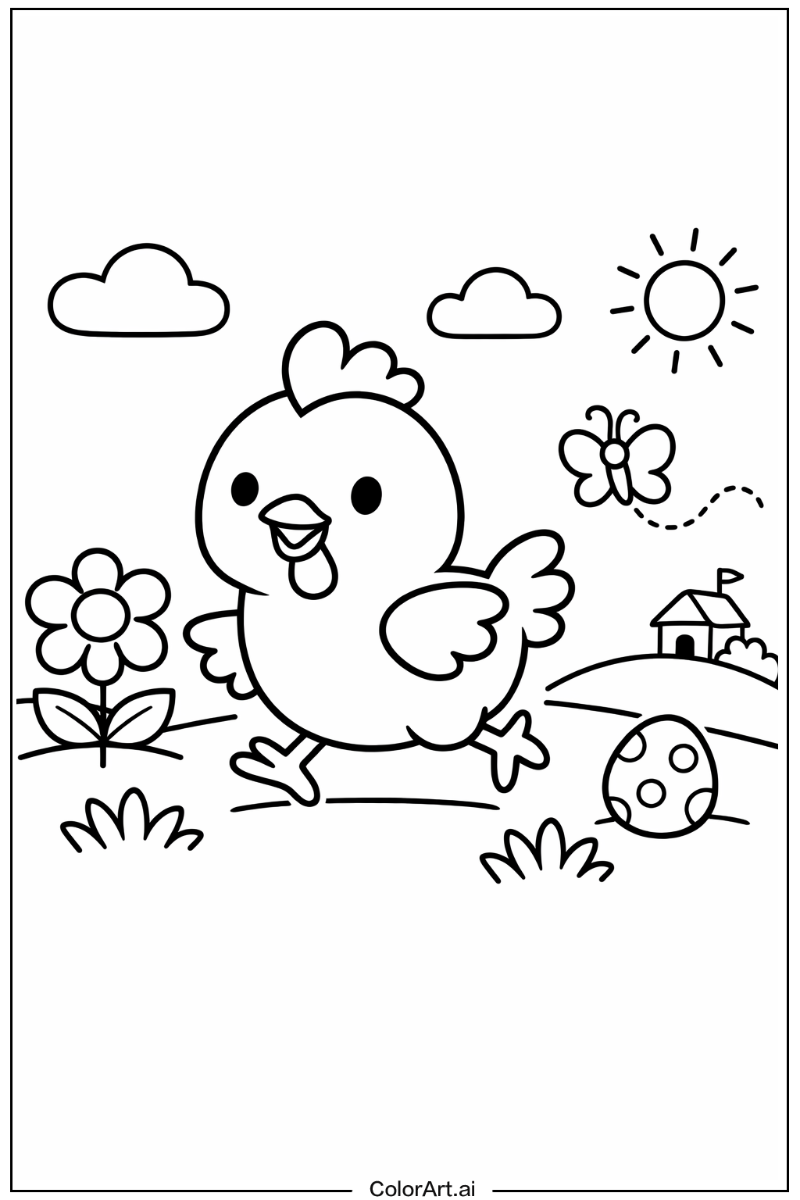 Chicken Playing Outside 5