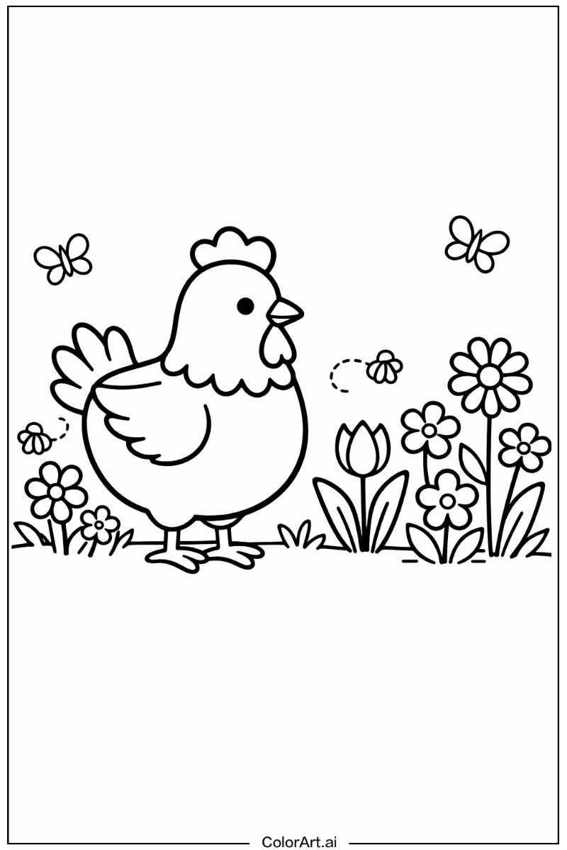 Chicken in a Garden 6