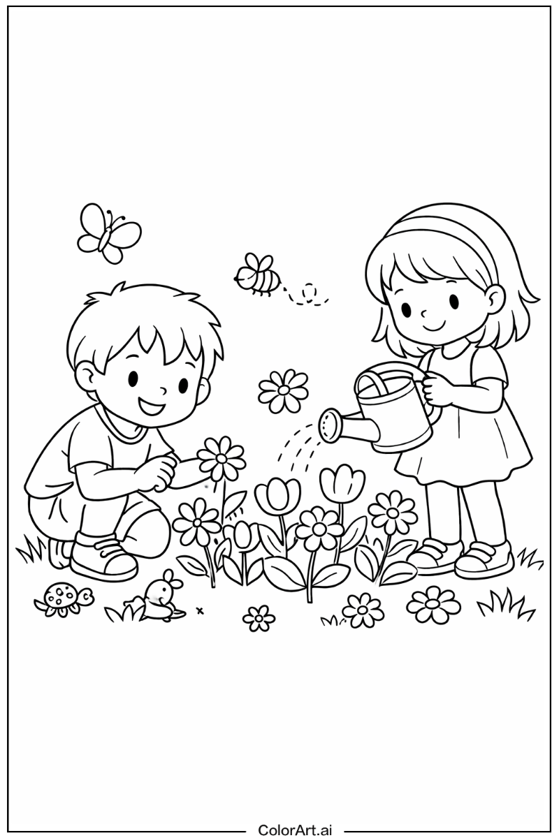 Children in a Garden 3