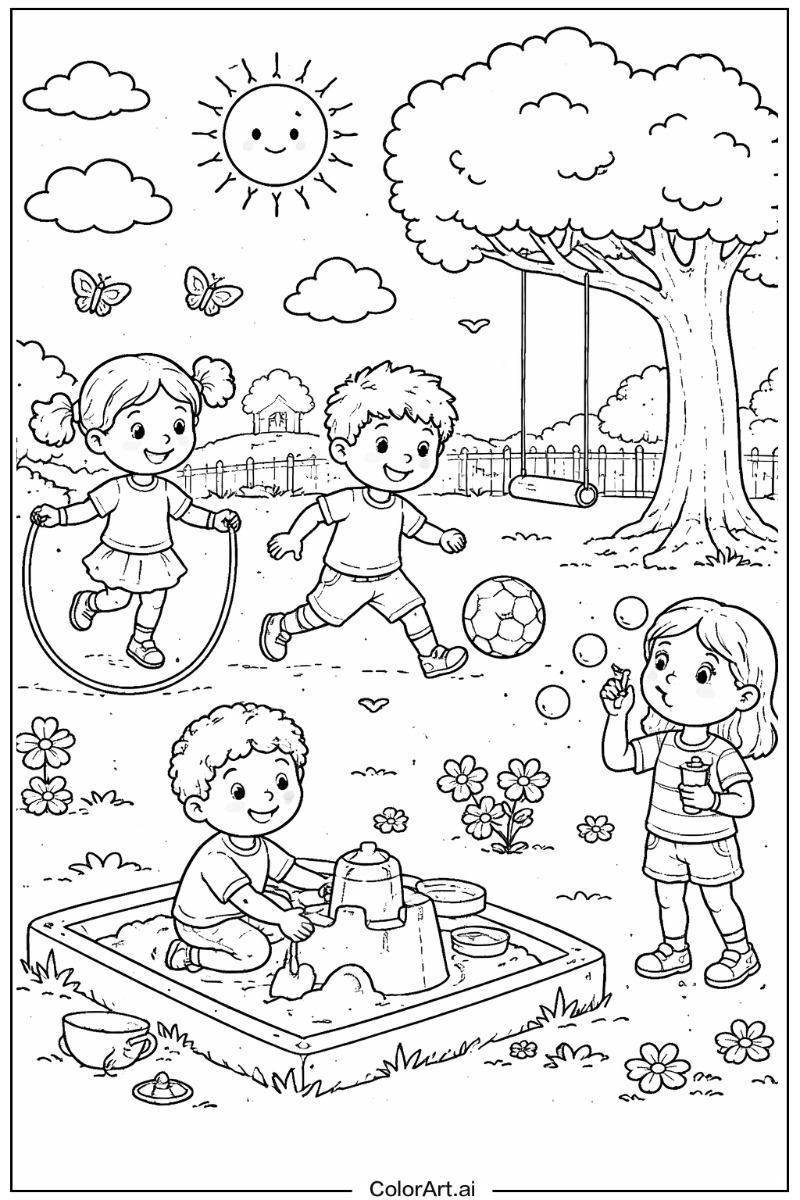 Children Playing Outside